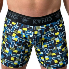 Cargar imagen en el visor de la galería, Bóxer Para Hombre en Seda Fría Amarillo Azul Blanco Negro