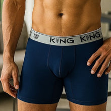 Cargar imagen en el visor de la galería, Bóxer Para Hombre en Seda Fría Azul Oscuro Unicolor