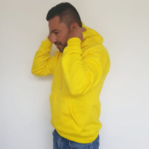 Buzo Capucha de Hombre en Algodón Color Amarillo Neón