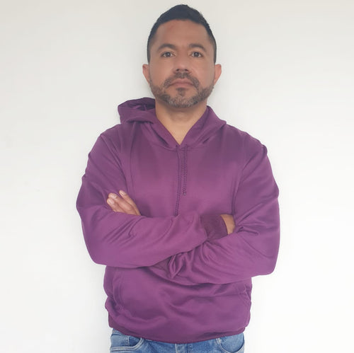 Buzo Capucha de Hombre en Algodón Color Morado