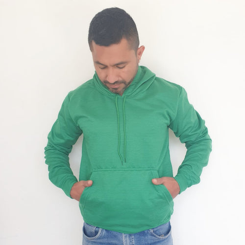 Buzo Capucha de Hombre en Algodón Color Verde Cali