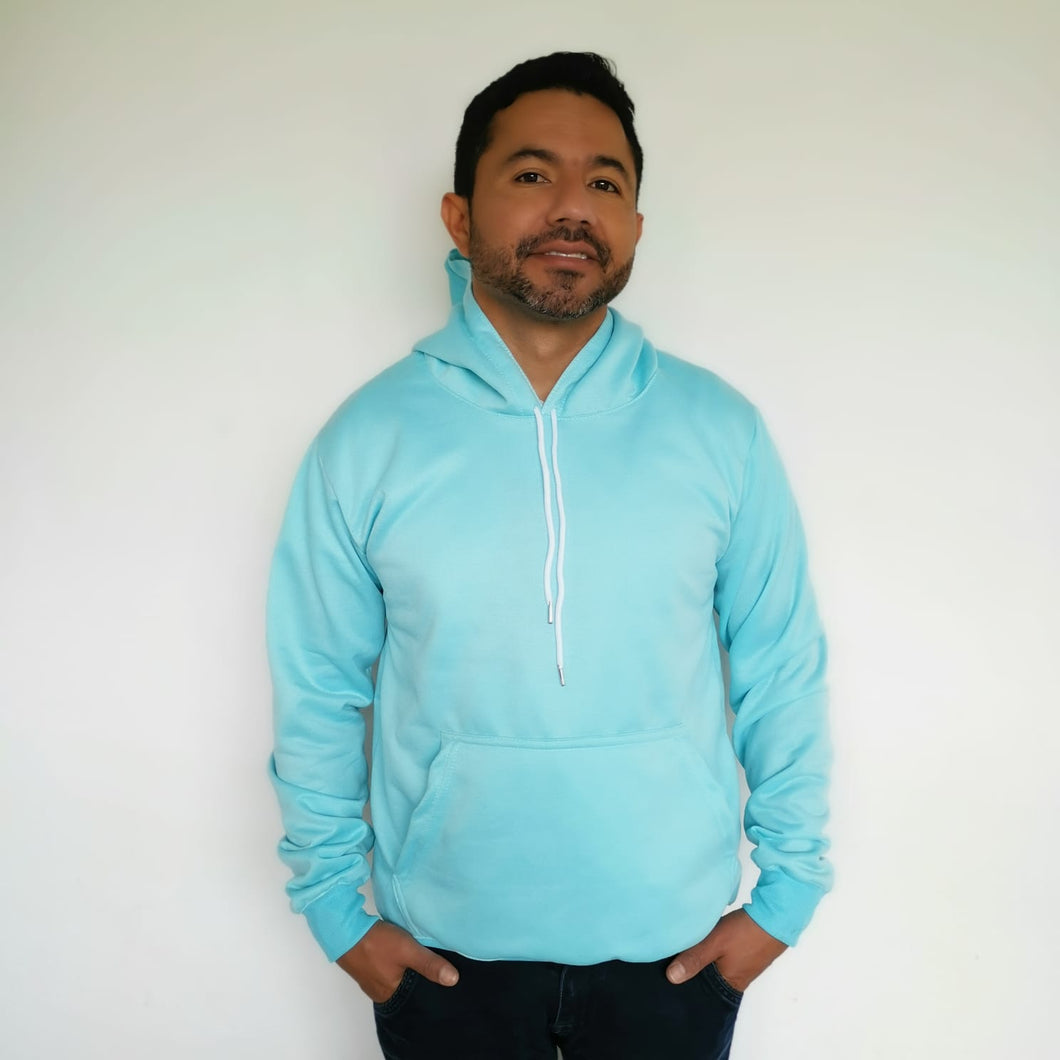 Buzo unisex con capucha en algodón Aguamarina – Remate única unidad Talla S