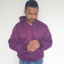 Cargar imagen en el visor de la galería, Buzo unisex con capucha en algodón Morado – Remate única unidad Talla S