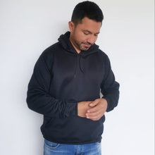 Cargar imagen en el visor de la galería, Buzo unisex con capucha en algodón Negro – Remate únicas unidades