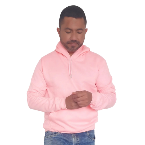 Buzo unisex con capucha en algodón Rosado – Remate única unidad Talla S