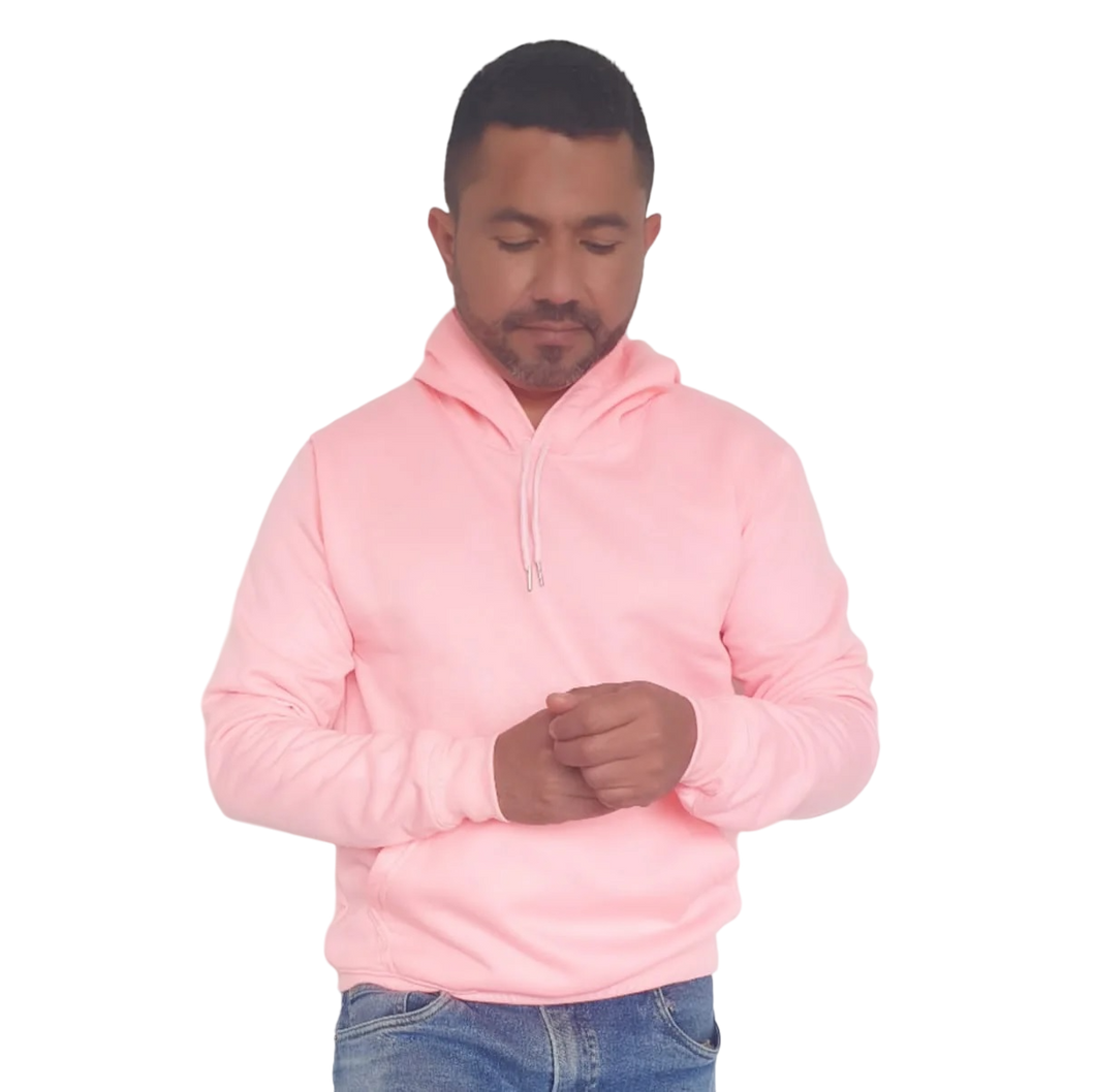 Buzo unisex con capucha en algodón Rosado – Remate única unidad Talla S