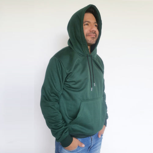 Buzo unisex con capucha en algodón Verde Oliva – Remate única unidad Talla S