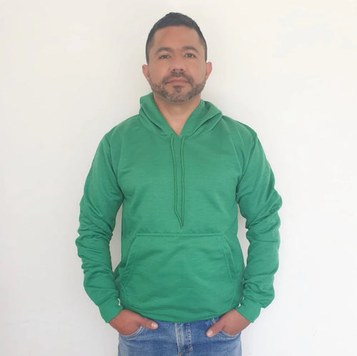 Buzo unisex con capucha en algodón Verde Cali – Remate única unidad Talla S