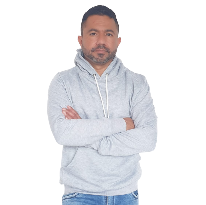 Buzo unisex con capucha en algodón Gris  – Remate única unidad Talla S