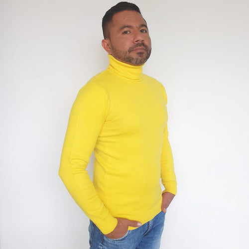 Buzo Cuello Tortuga en Hilo Color Amarillo Nueva Colección