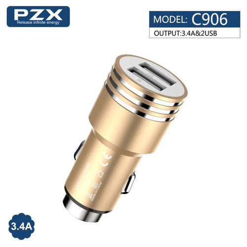 🚗 Cargador Vehicular PZX C906 – Potencia, estilo y carga rápida en movimiento