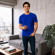 Cargar imagen en el visor de la galería, Camiseta Básica Hombre en Algodón Suave | Cómoda, Fresca y de Alta Calidad. Azul Rey