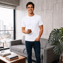 Cargar imagen en el visor de la galería, Camiseta Básica Hombre en Algodón Suave | Cómoda, Fresca y de Alta Calidad. Blanca