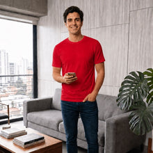 Cargar imagen en el visor de la galería, Camiseta Básica Hombre en Algodón Suave | Cómoda, Fresca y de Alta Calidad. Rojo
