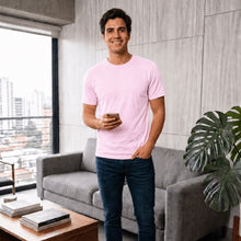 Cargar imagen en el visor de la galería, Camiseta Básica Hombre en Algodón Suave | Cómoda, Fresca y de Alta Calidad. Rosado