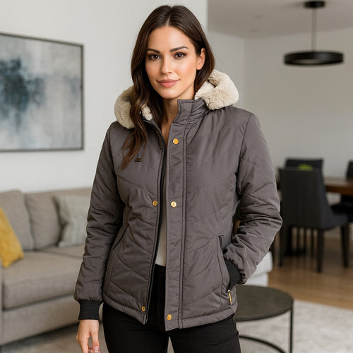 Chaqueta Impermeable para Mujer con capucha. Wendy Gris