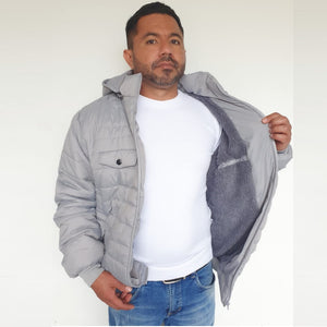 Chaqueta Para Hombre Gris Con Interior En Tela Ovejera