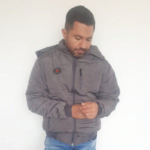 Chaqueta Hombre Semilarga Gris Oscuro con Interior en Tela Ovejera