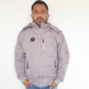 Chaqueta Hombre Semilarga Gris Perla con Interior en Tela Ovejera