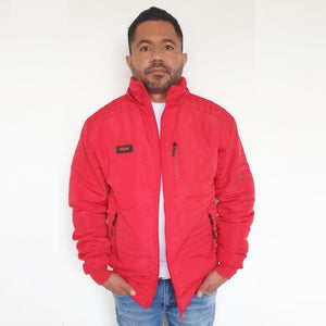 Chaqueta Hombre Semilarga Rojo con Interior en Tela Ovejera