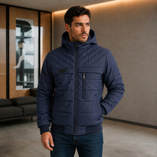 Cargar imagen en el visor de la galería, Chaqueta de Hombre en Nylon con Interior Ovejero y Capucha Removible | Referencia Sigma. Azul