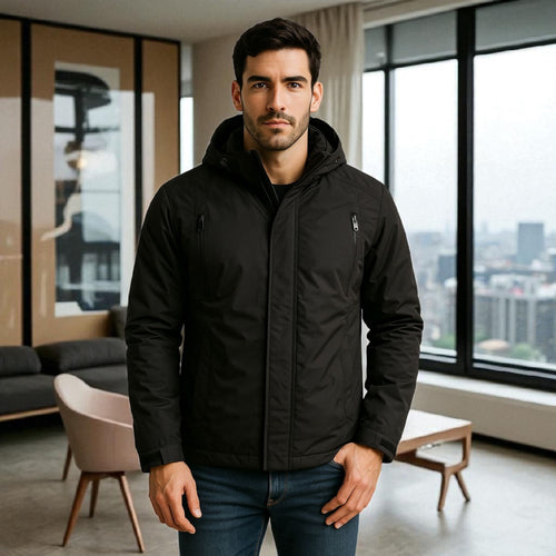 Chaqueta Impermeable para Hombre con Capucha Removible Orión