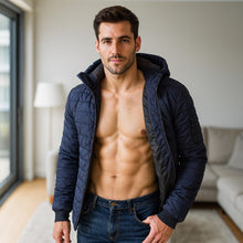 Cargar imagen en el visor de la galería, Chaqueta Impermeable para Hombre con Capucha Removible Oslo Color Azul Oscuro