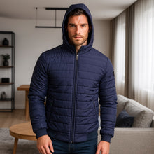 Cargar imagen en el visor de la galería, Chaqueta Impermeable para Hombre con Capucha Removible Oslo Color Azul Oscuro