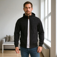 Cargar imagen en el visor de la galería, Chaqueta Impermeable para Hombre con Capucha Removible Bora