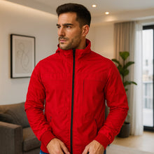 Cargar imagen en el visor de la galería, Chaqueta Impermeable para Hombre con Capucha Removible Bora Rojo