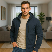 Cargar imagen en el visor de la galería, Chaqueta Impermeable para Hombre con Capucha Removible Bora Verde Botella