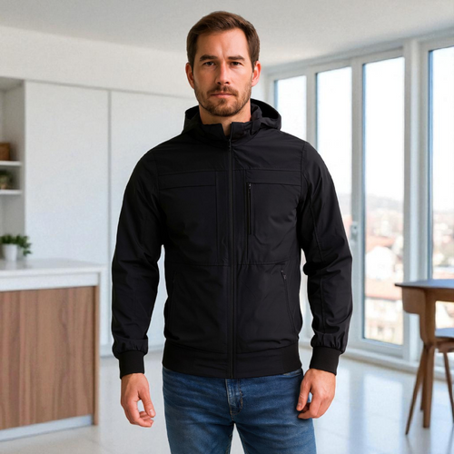 Chaqueta Impermeable para Hombre con Capucha Removible Bora