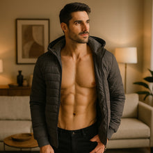 Cargar imagen en el visor de la galería, Chaqueta Impermeable para Hombre con Capucha Removible Oslo Color Gris