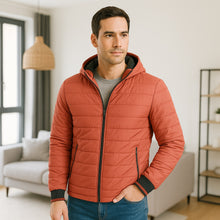 Cargar imagen en el visor de la galería, Chaqueta Impermeable para Hombre con Capucha Removible Oslo Color Salmón