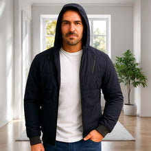 Cargar imagen en el visor de la galería, Chaqueta Impermeable para Hombre con Capucha Removible Raner Color Azul Oscuro