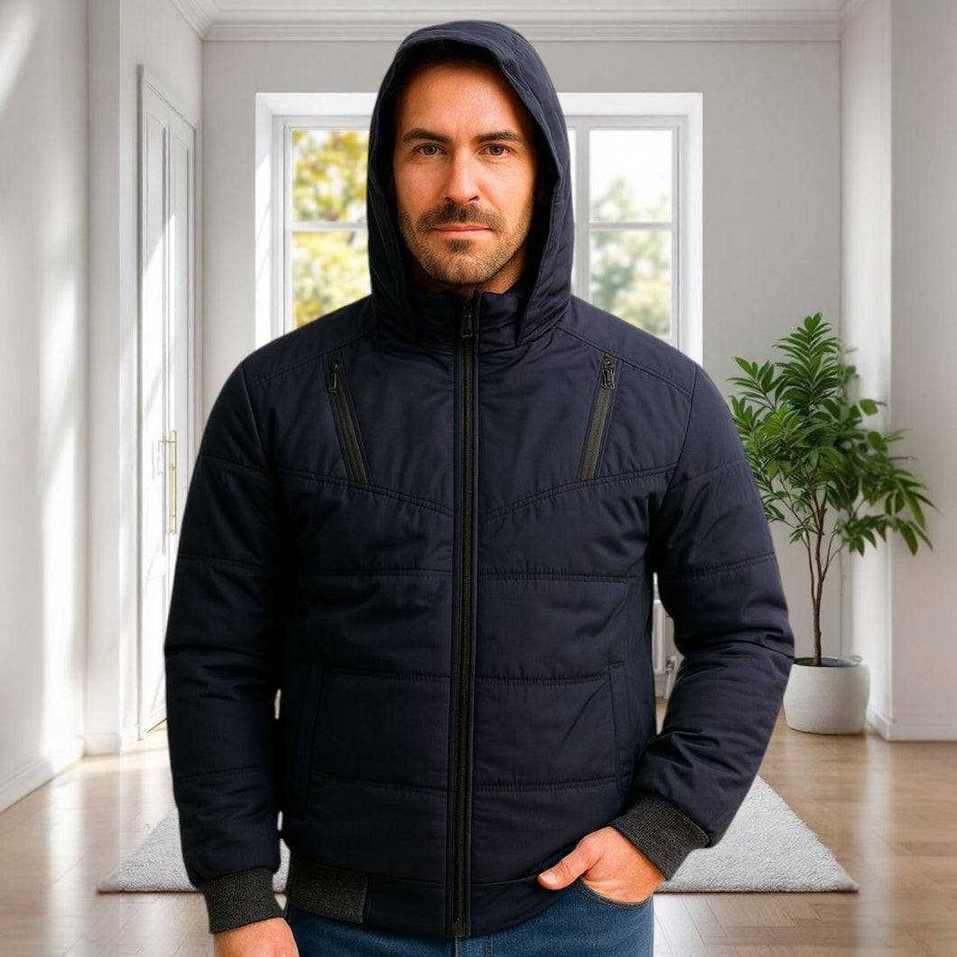 Chaqueta Impermeable para Hombre con Capucha Removible Raner Color Azul Oscuro