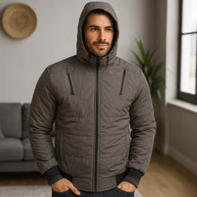 Cargar imagen en el visor de la galería, Chaqueta Impermeable para Hombre con Capucha Removible Raner Color Gris