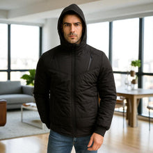 Cargar imagen en el visor de la galería, Chaqueta Impermeable para Hombre con Capucha Removible Raner Color Negro