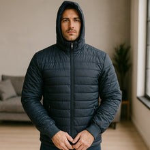 Cargar imagen en el visor de la galería, Chaqueta Impermeable para Hombre con Capucha Removible Santino Color Verde Botella