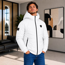 Cargar imagen en el visor de la galería, Chaqueta de Hombre en Super Nylon con Interior Ovejero y Capucha Removible | Referencia Aries. Blanco