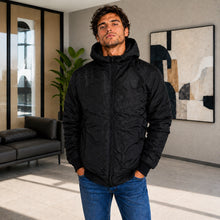 Cargar imagen en el visor de la galería, Chaqueta de Hombre en Super Nylon con Interior Ovejero y Capucha Removible | Referencia Aries. Negro