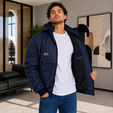 Cargar imagen en el visor de la galería, Chaqueta de Hombre en Super Nylon con Interior Ovejero y Capucha Removible | Referencia Orion Kap. Azul