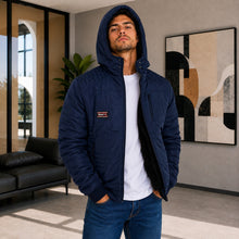 Cargar imagen en el visor de la galería, Chaqueta de Hombre en Super Nylon con Interior Ovejero y Capucha Removible | Referencia Orion Kap. Azul