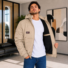 Cargar imagen en el visor de la galería, Chaqueta de Hombre en Super Nylon con Interior Ovejero y Capucha Removible | Referencia Orion Kap. Beige