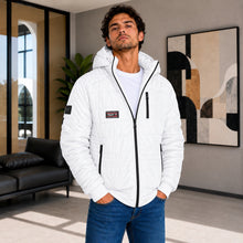 Cargar imagen en el visor de la galería, Chaqueta de Hombre en Super Nylon con Interior Ovejero y Capucha Removible | Referencia Orion Kap. Blanco