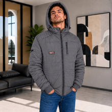 Cargar imagen en el visor de la galería, Chaqueta de Hombre en Super Nylon con Interior Ovejero y Capucha Removible | Referencia Orion Kap. Gris Oscuro