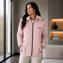 Cargar imagen en el visor de la galería, Chaqueta Doble Faz Semilarga para Mujer con Capucha y Pelo Largo | Referencia Estrella. Moraleche