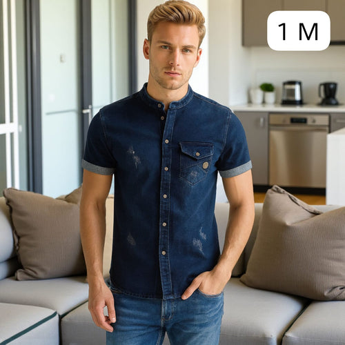 Camisa Denim Azul para Hombre – Talla M | Remate Única Unidad