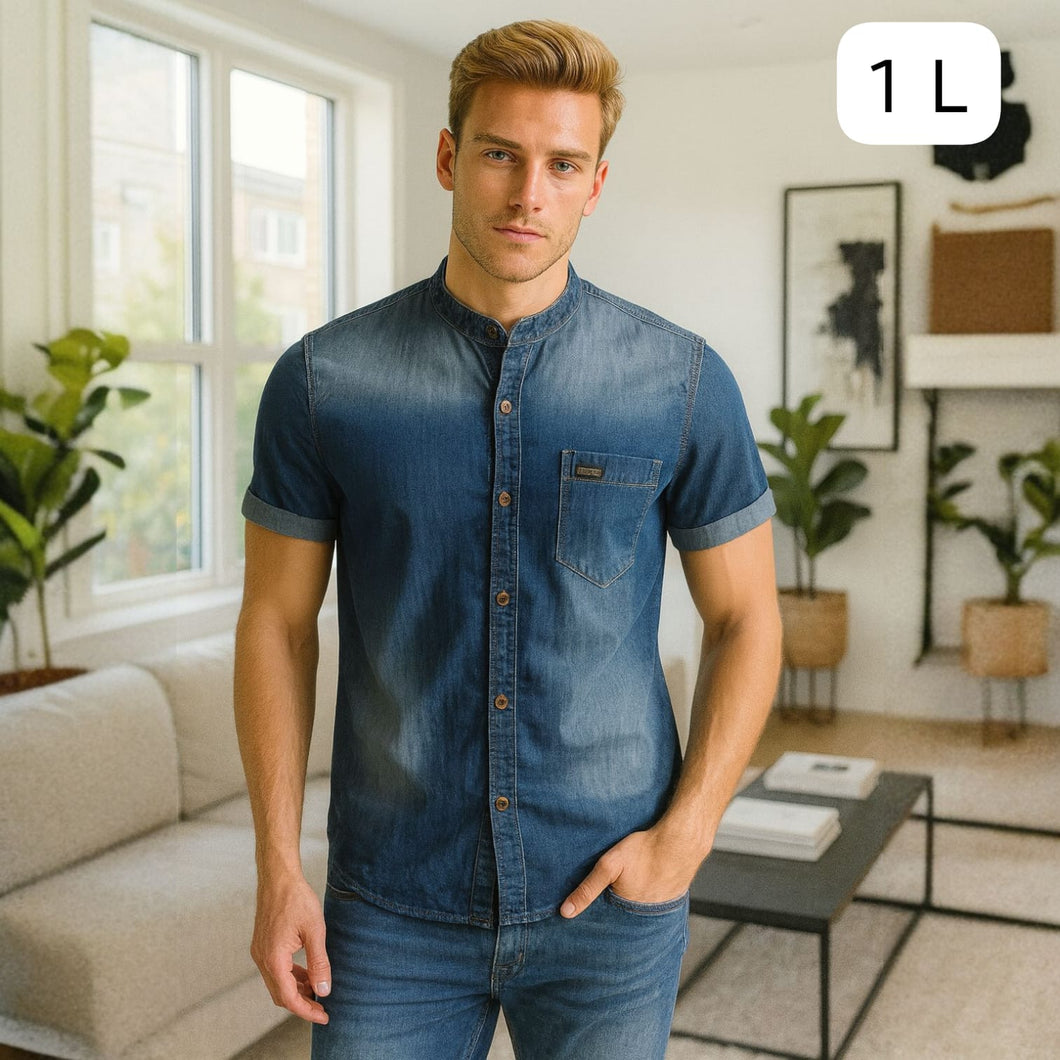 Camisa Denim Azul para Hombre – Talla L | Remate Única Unidad