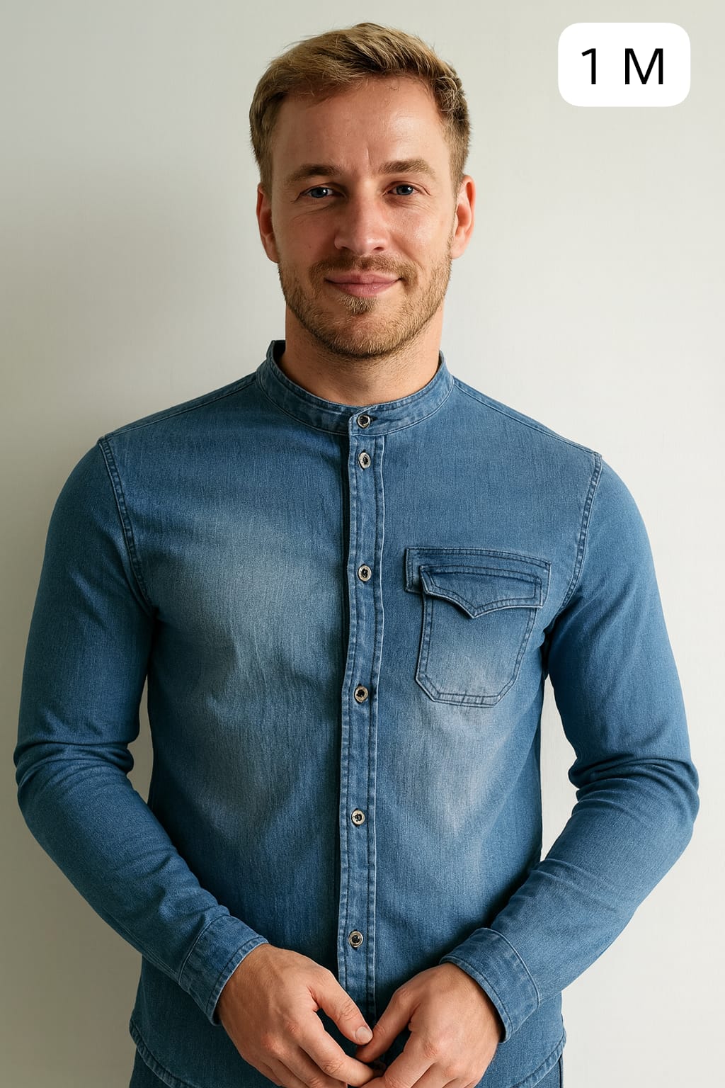 Camisa Denim Azul para Hombre – Talla M | Remate Única Unidad